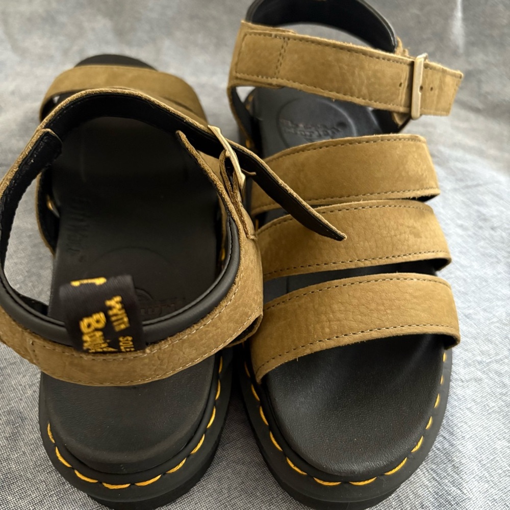 NEW Dr. Martens Blaire Sandals Size 10 Muted Olive Nubuck leather - Picture 5 of 7